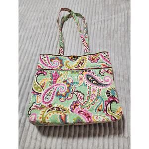 Vera Bradley purse tote bag Tutti Frutti Paisley Green Pre-owned b45